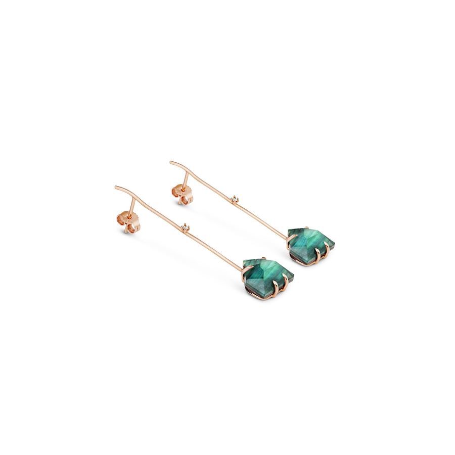 'Amo' con trapezi verdi AURUM | OR AMO TRPZ VERDIAU9R CT 0,04